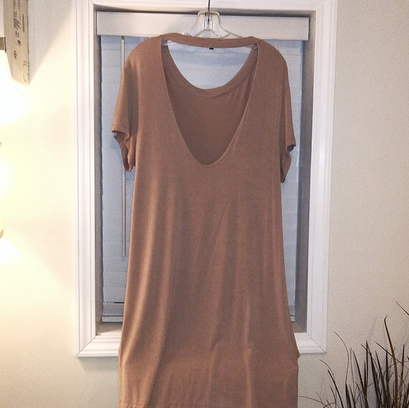 POL Khaki Distressed Short Sleeve Dress - Picture 6 of 10